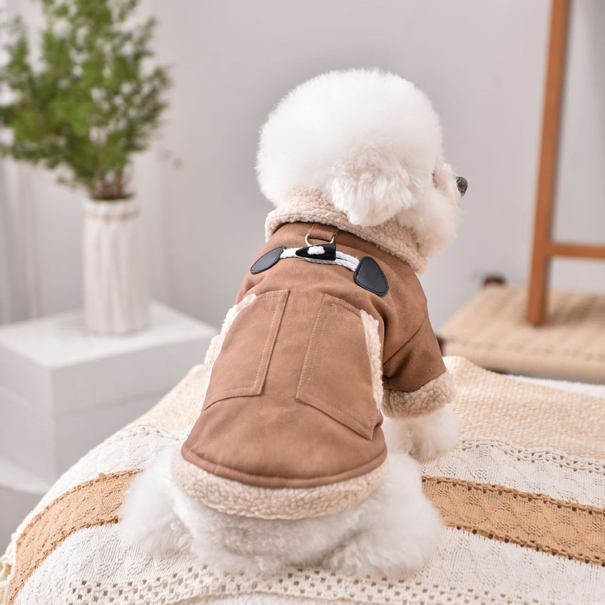 Thick Warm Winter Dog Apparel Leather Jacket