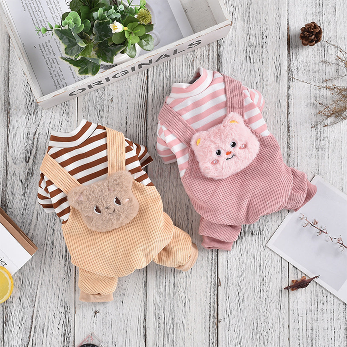 Corduroy Overalls Warm Dog Clothes