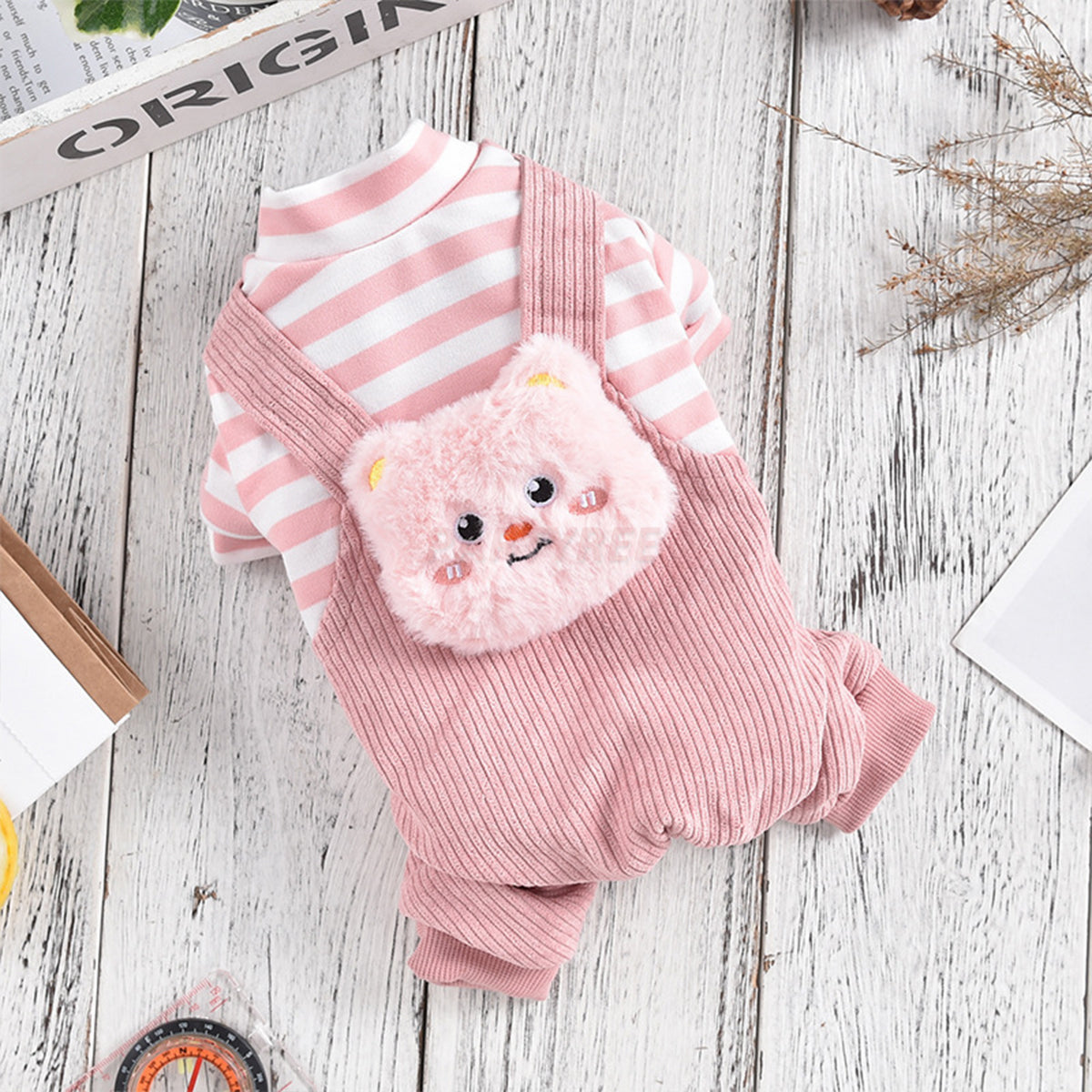 Corduroy Overalls Warm Dog Clothes