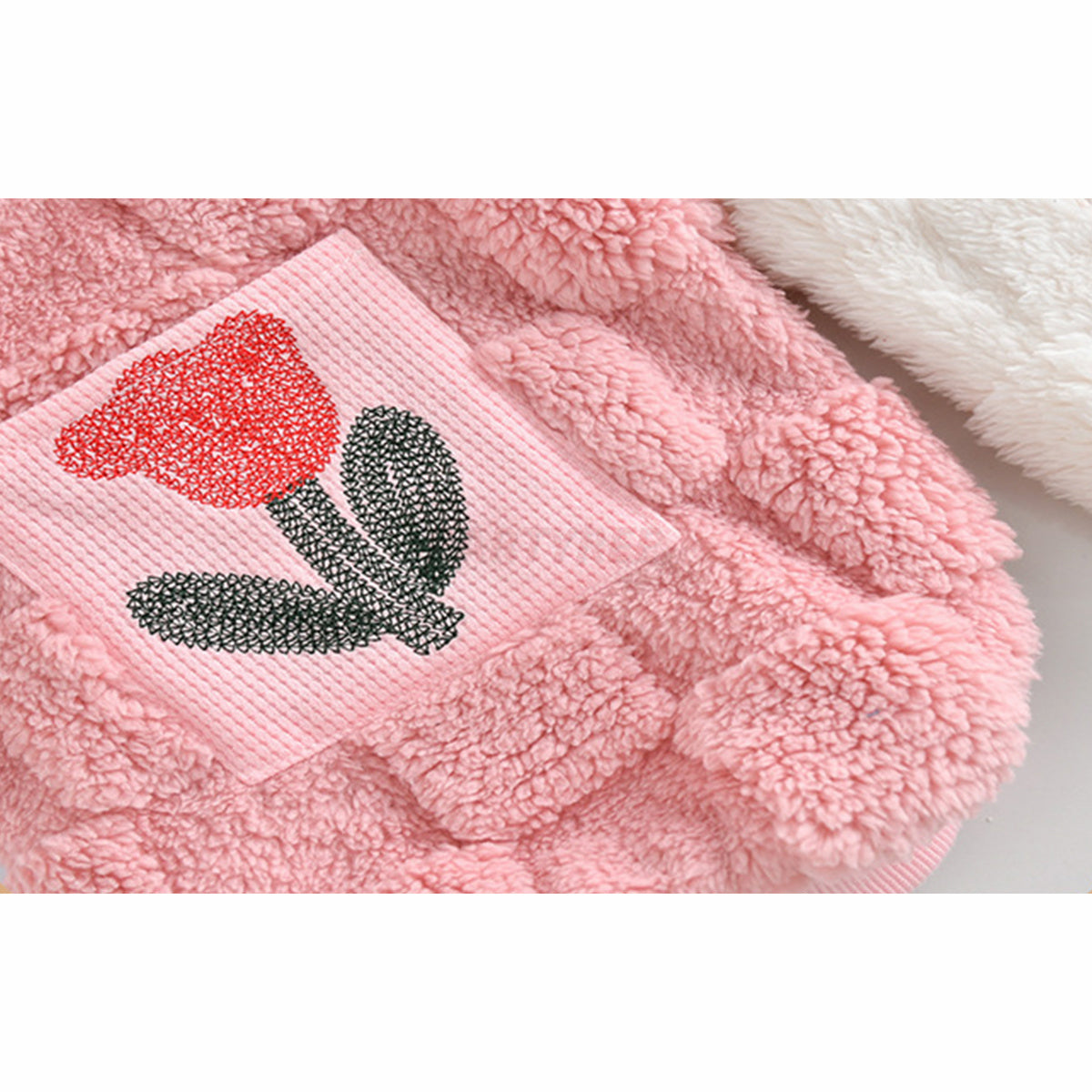 Dog Rose Embroidery Warm Vest