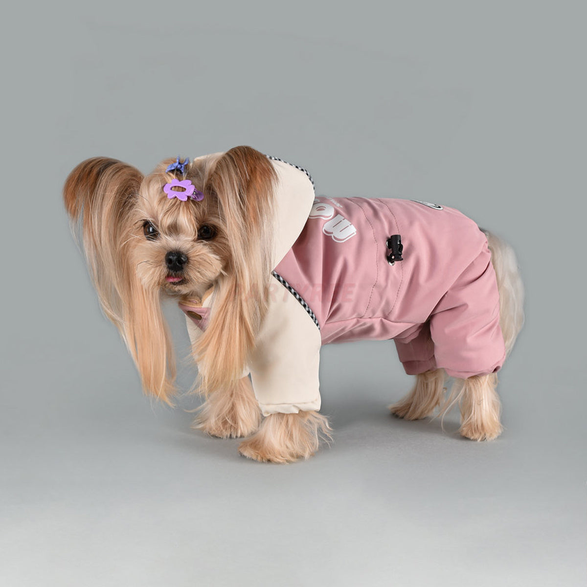 Leashable Dog Hooded Jacket Windproof Pet Apparel