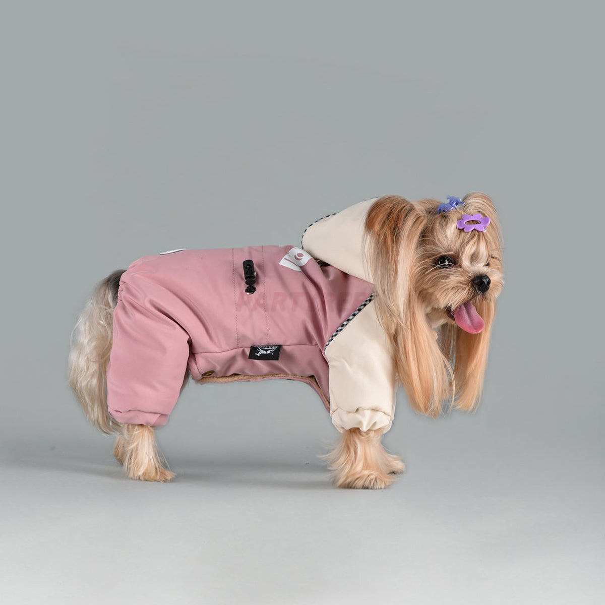 Leashable Dog Hooded Jacket Windproof Pet Apparel