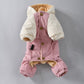 Leashable Dog Hooded Jacket Windproof Pet Apparel