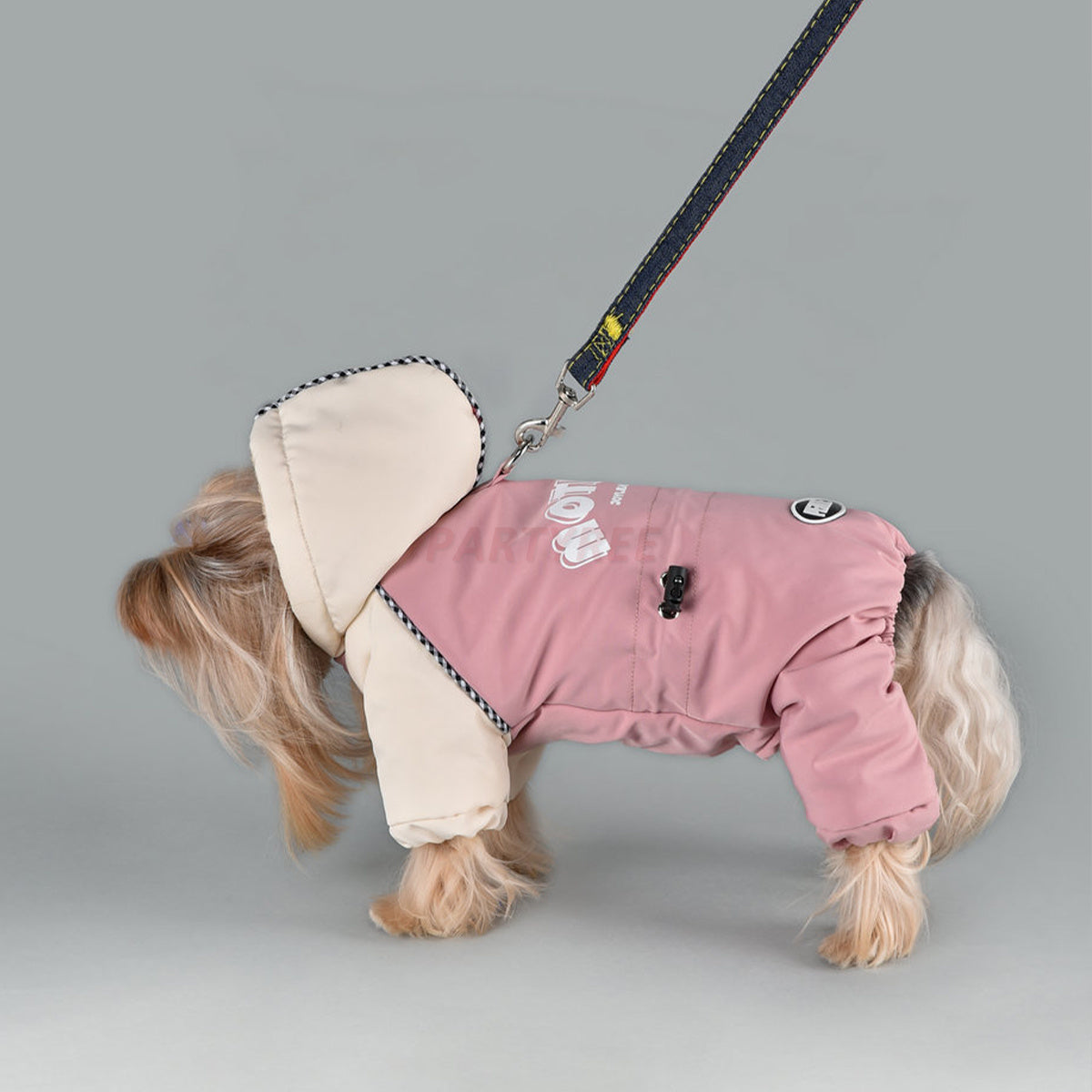 Leashable Dog Hooded Jacket Windproof Pet Apparel