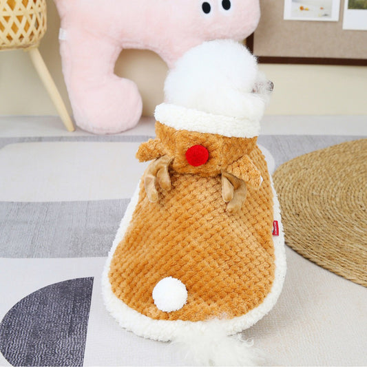 Cute Deer Shaped Dog Cape Adorable Puppy Cloak