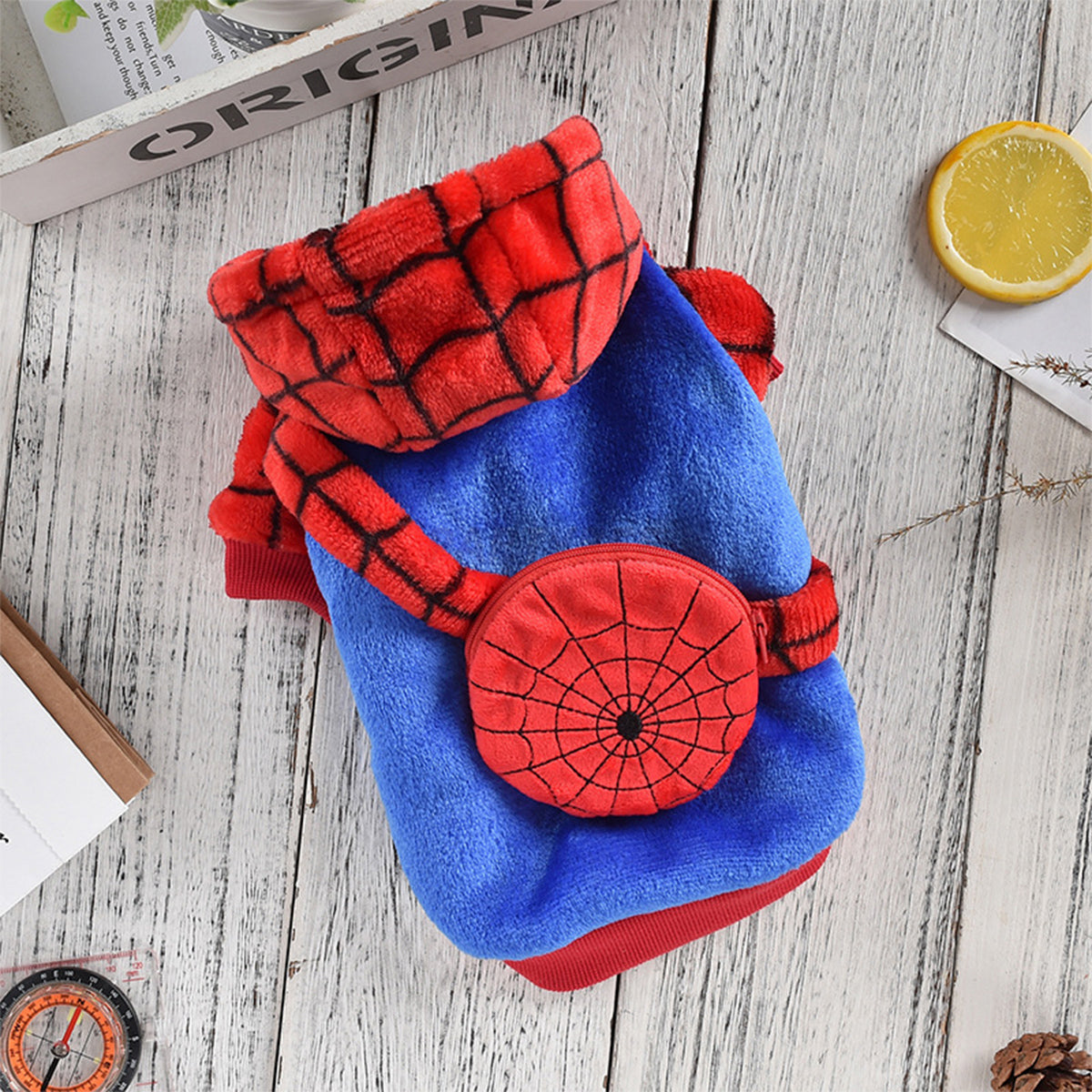 Spider Dog Halloween Costume Spider-Man Fun Dress Up Apparel for Pets