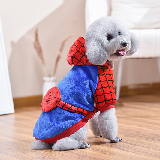 Spider Dog Halloween Costume Spider-Man Fun Dress Up Apparel for Pets
