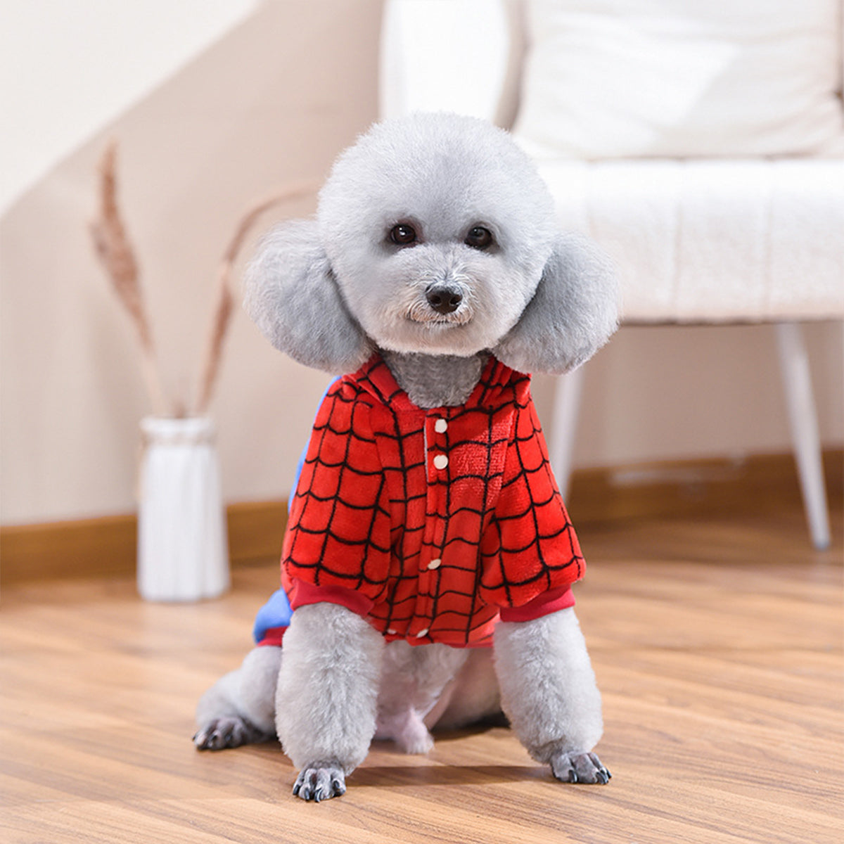 Spider Dog Halloween Costume Spider-Man Fun Dress Up Apparel for Pets