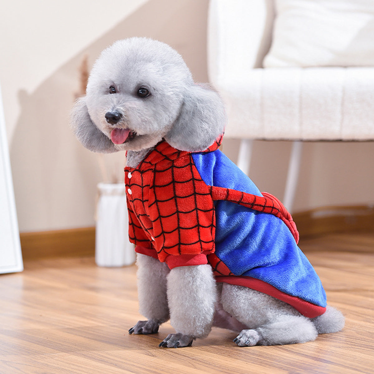 Spider Dog Halloween Costume Spider-Man Fun Dress Up Apparel for Pets