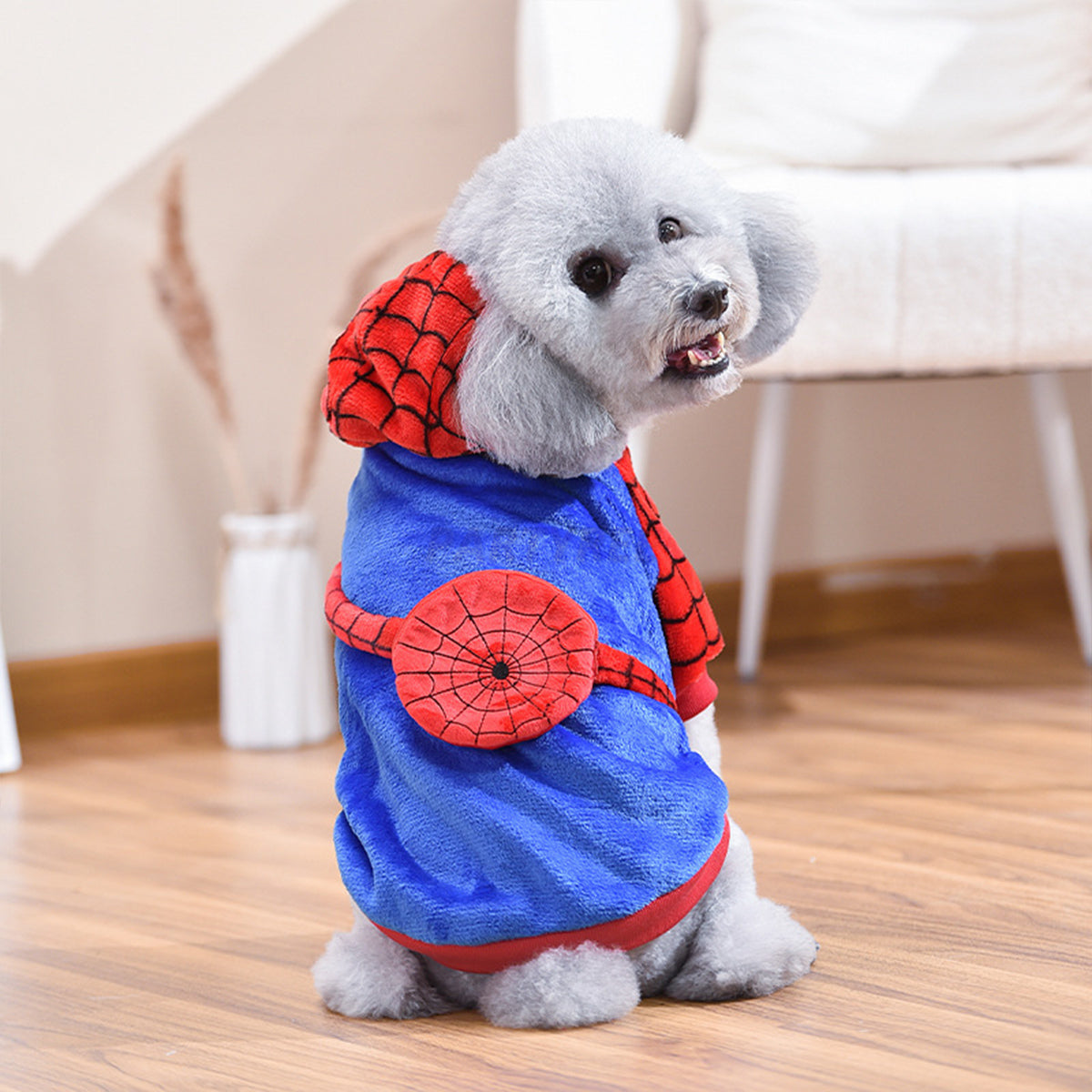 Spider Dog Halloween Costume Spider-Man Fun Dress Up Apparel for Pets