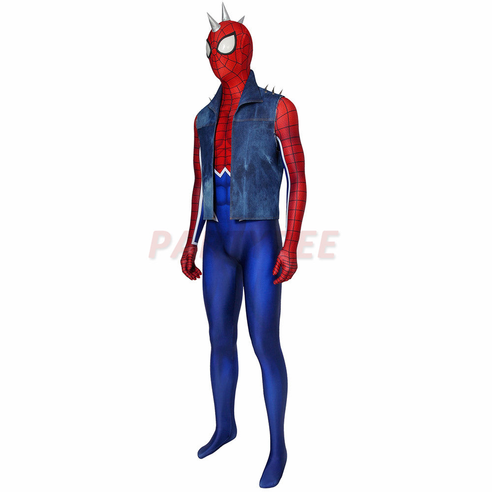 Spider-Punk Cosplay Costume Punk Spiderman Jumpsuit