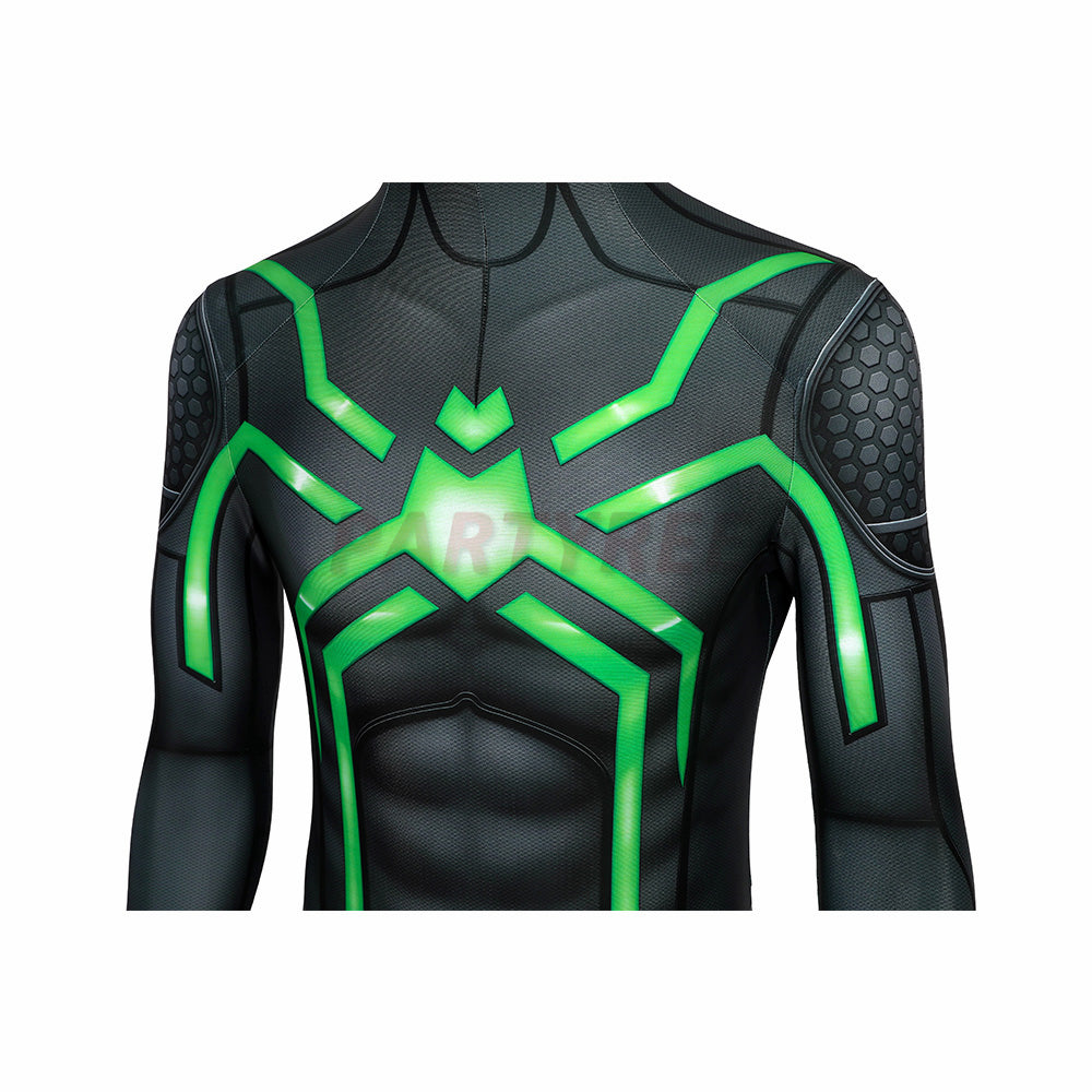 Spiderman PS4 Cosplay Costume Stealth Big Time Green Jumpsuit