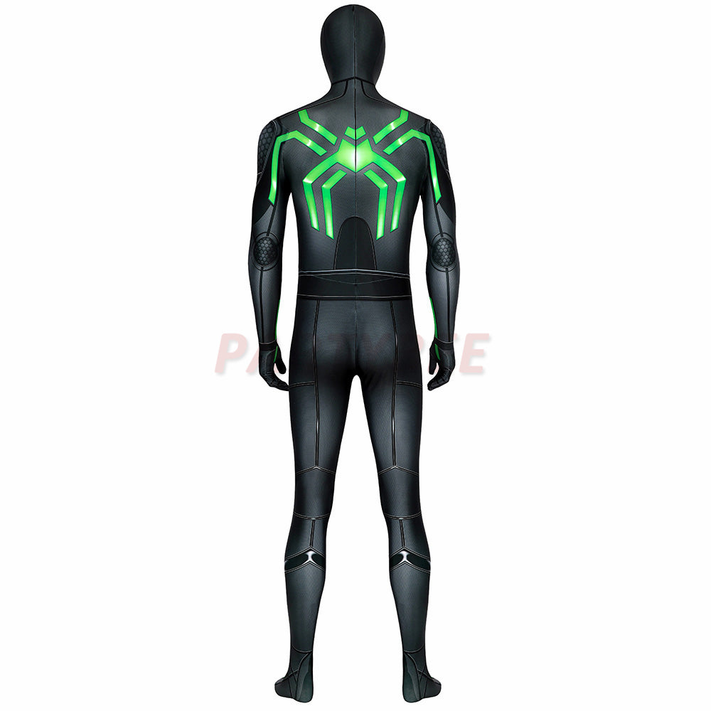 Spiderman PS4 Cosplay Costume Stealth Big Time Green Jumpsuit