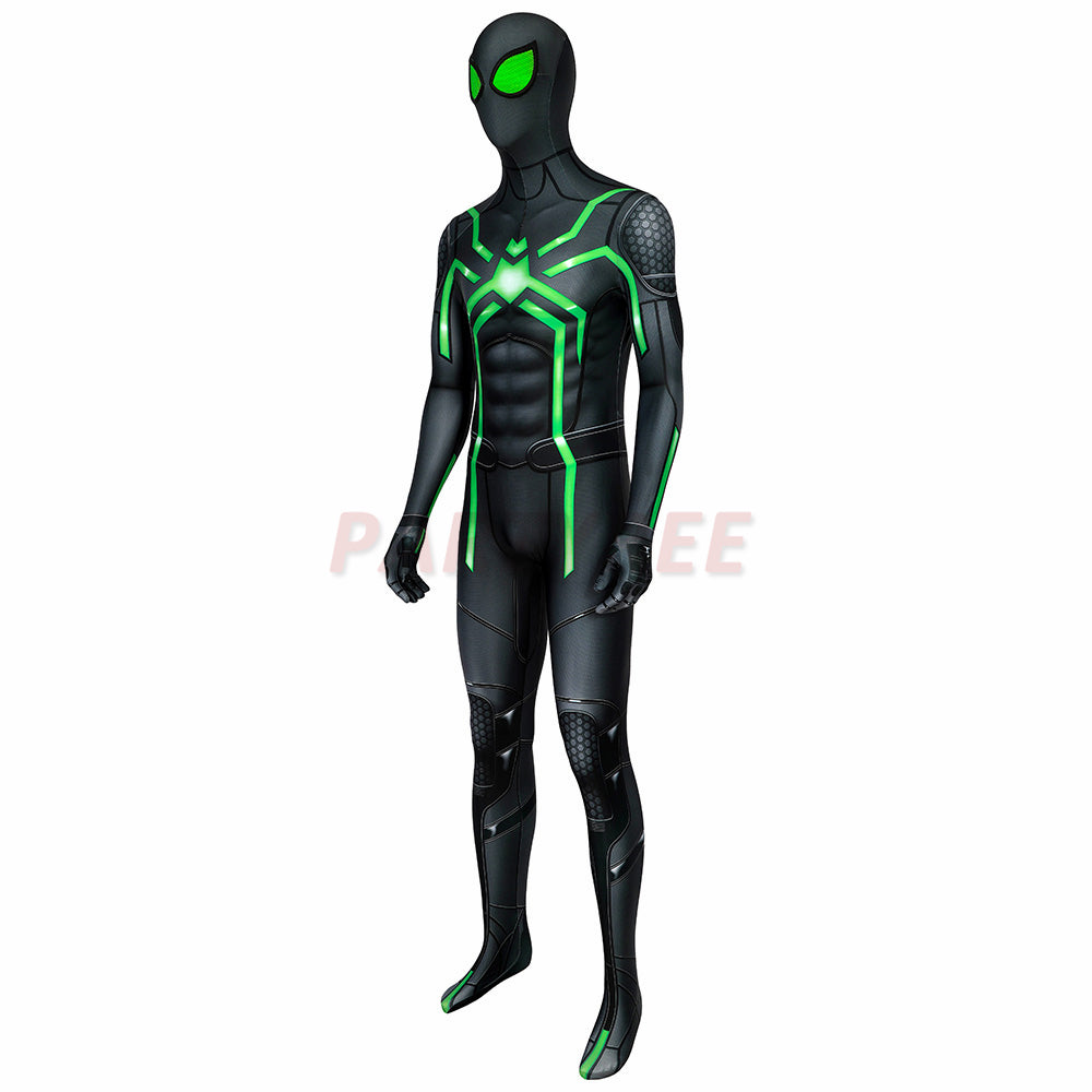 Spiderman PS4 Cosplay Costume Stealth Big Time Green Jumpsuit