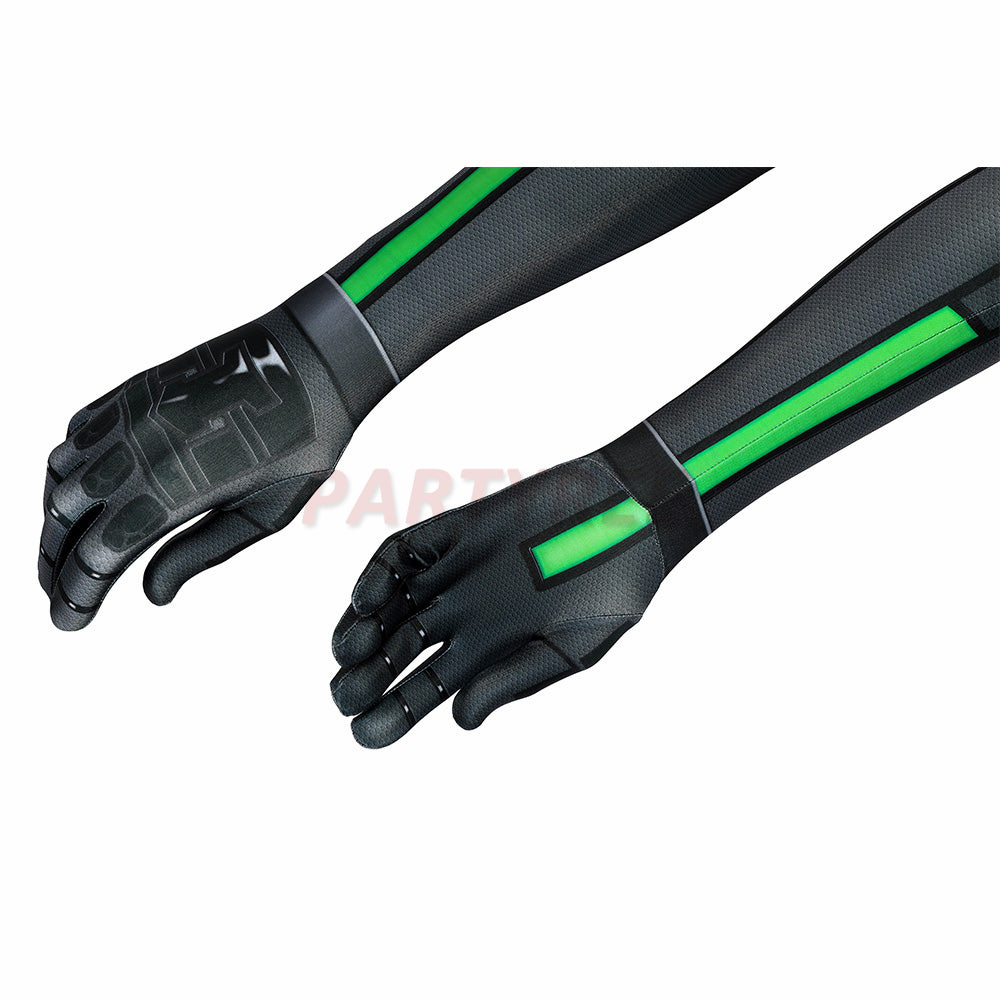 Spiderman PS4 Cosplay Costume Stealth Big Time Green Jumpsuit