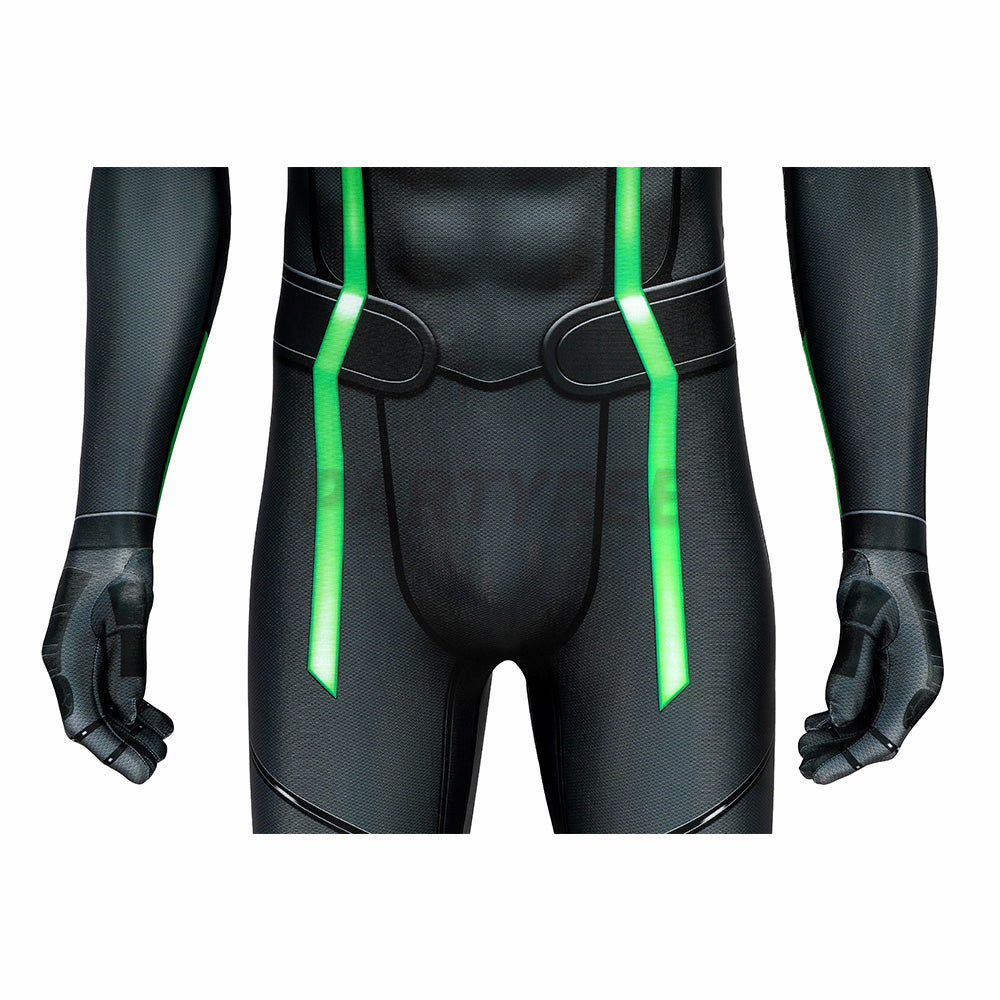 Spiderman PS4 Cosplay Costume Stealth Big Time Green Jumpsuit