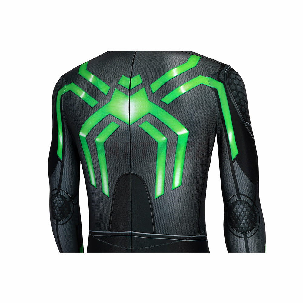 Spiderman PS4 Cosplay Costume Stealth Big Time Green Jumpsuit
