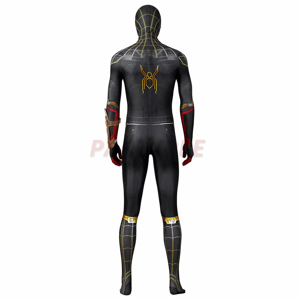 Spiderman 3 No Way Home Cosplay Costume Black and Gold Jumpsuit