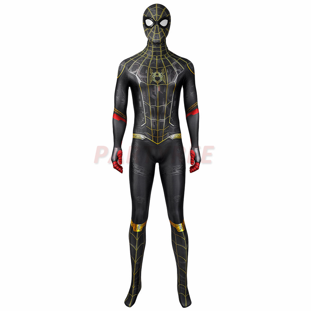 Spiderman 3 No Way Home Cosplay Costume Black and Gold Jumpsuit