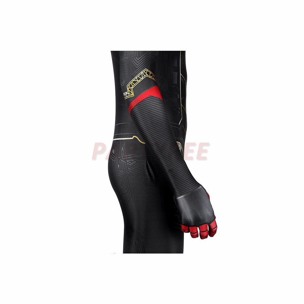 Spiderman 3 No Way Home Cosplay Costume Black and Gold Jumpsuit