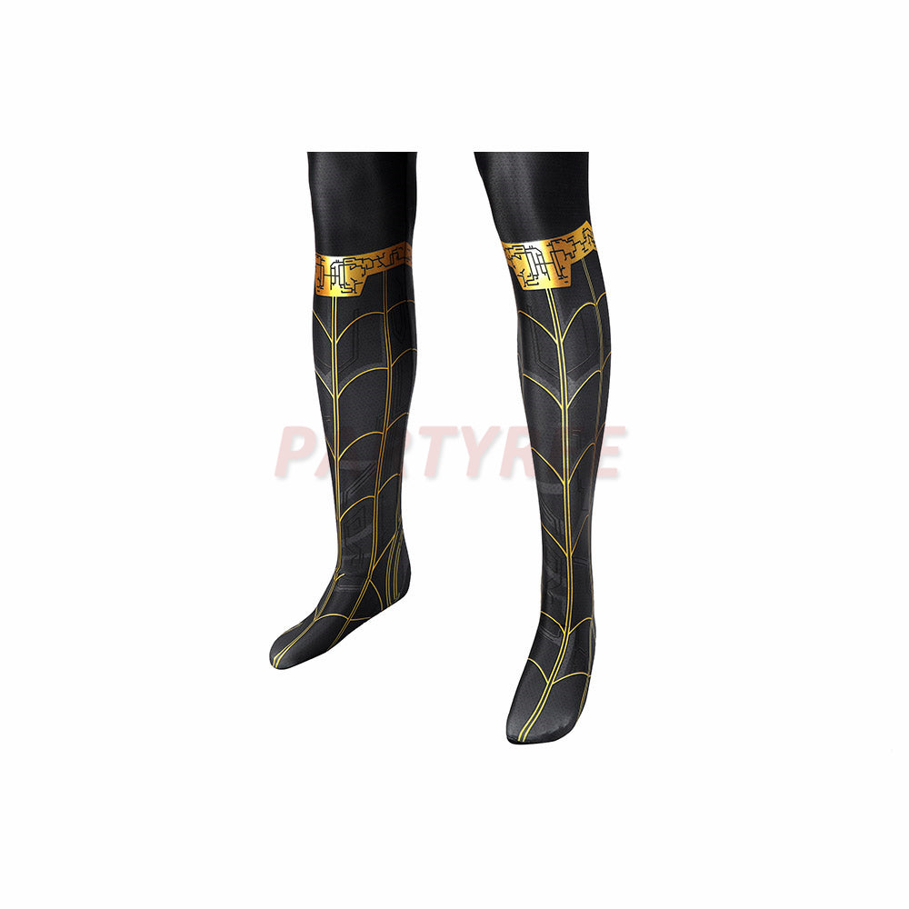 Spiderman 3 No Way Home Cosplay Costume Black and Gold Jumpsuit
