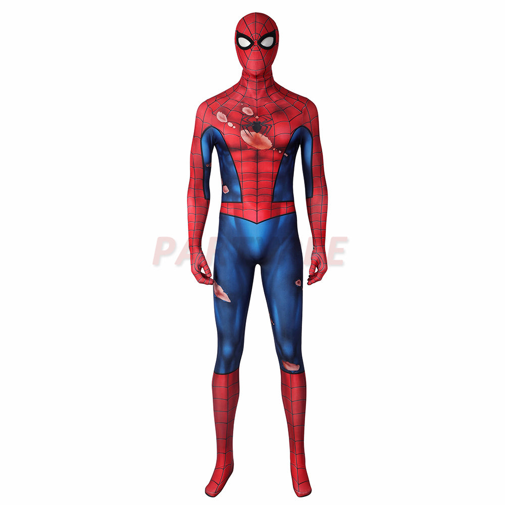 Avenger Spiderman PS5 Cosplay Costumes Battle Damaged Edition Jumpsuit