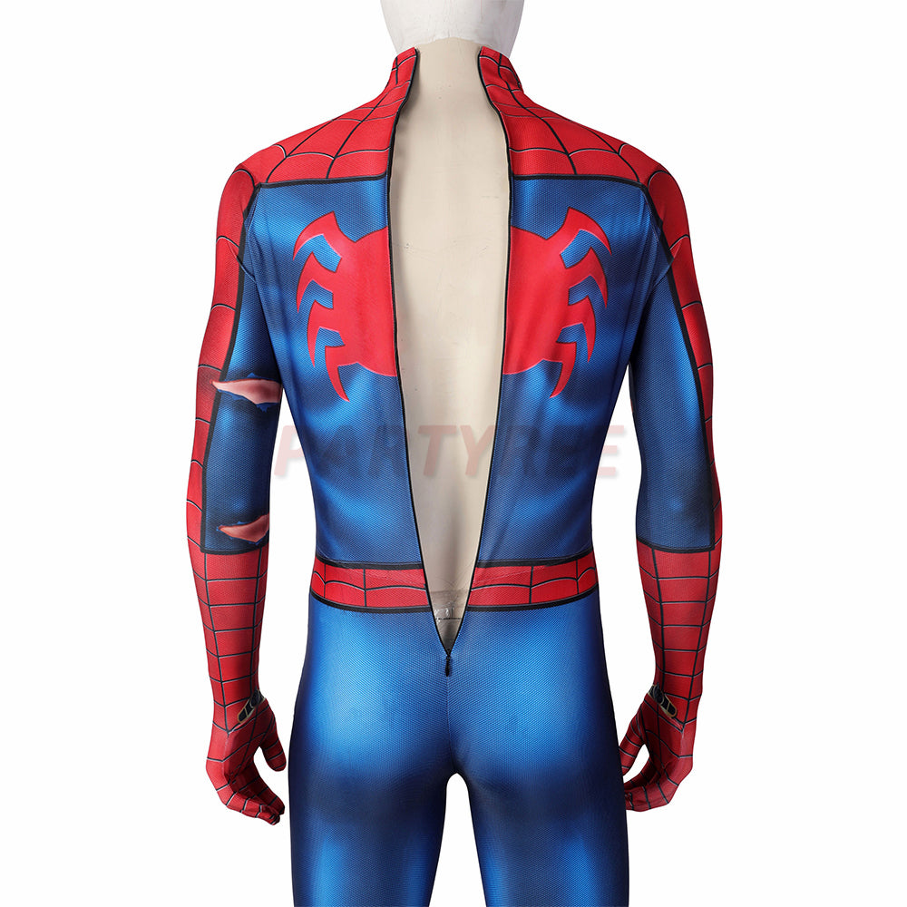 Avenger Spiderman PS5 Cosplay Costumes Battle Damaged Edition Jumpsuit