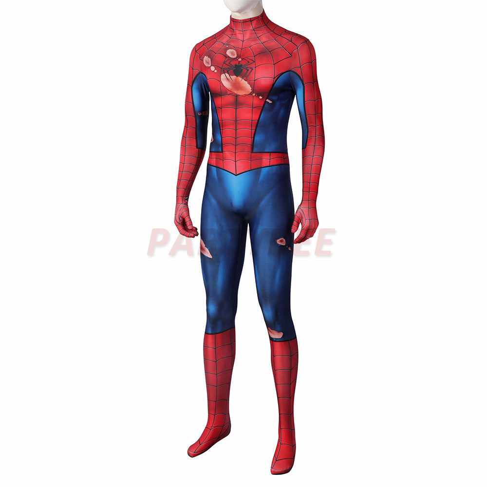 Avenger Spiderman PS5 Cosplay Costumes Battle Damaged Edition Jumpsuit
