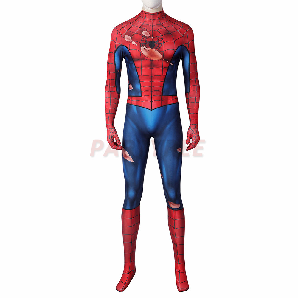 Avenger Spiderman PS5 Cosplay Costumes Battle Damaged Edition Jumpsuit