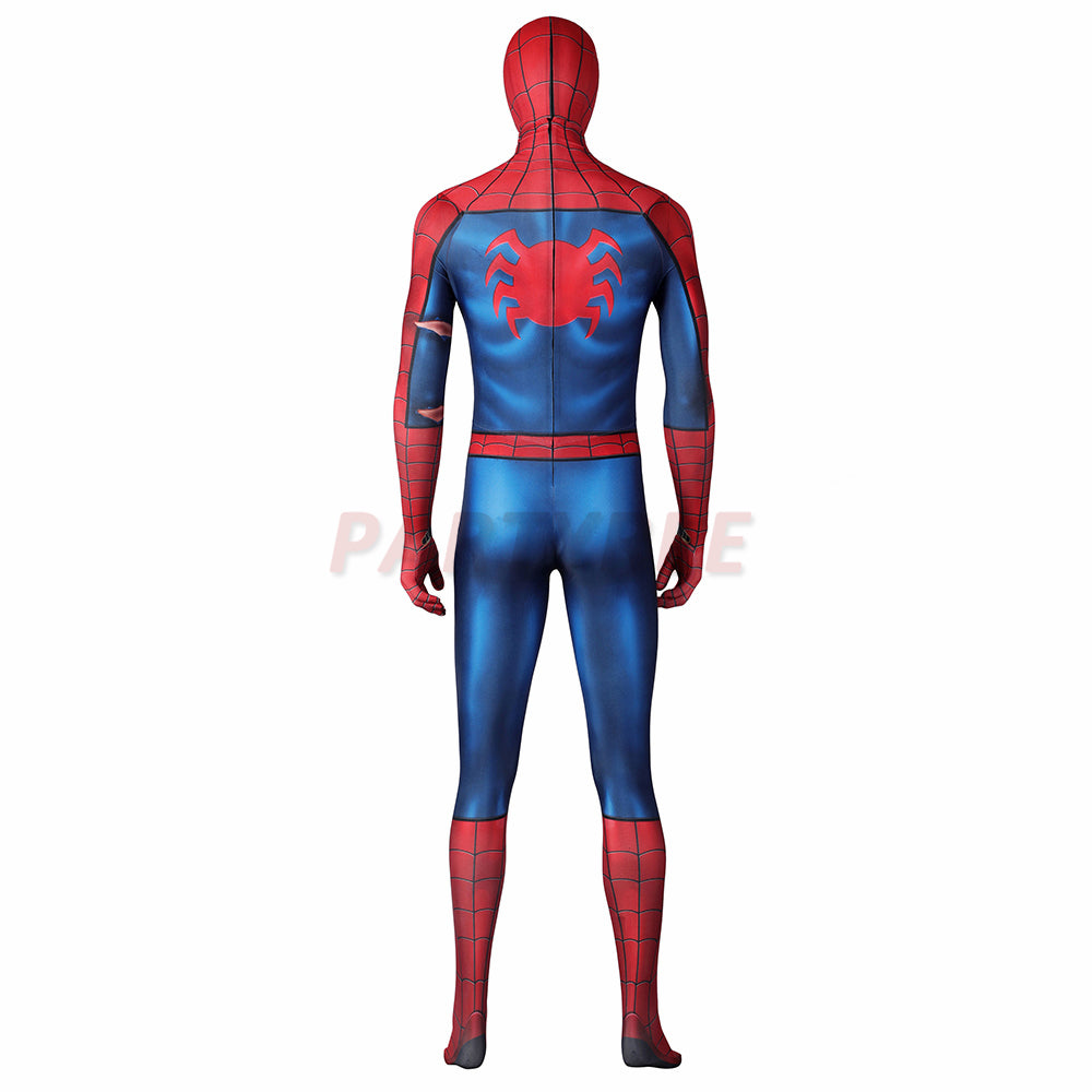 Avenger Spiderman PS5 Cosplay Costumes Battle Damaged Edition Jumpsuit
