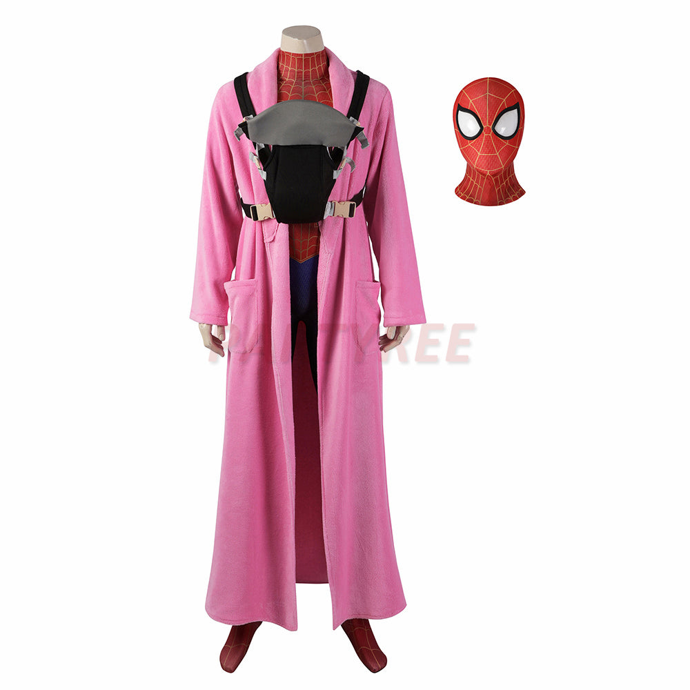 Spider-Man Across The Spider-Verse Peter Parker Cosplay Jumpsuit With Long Coat