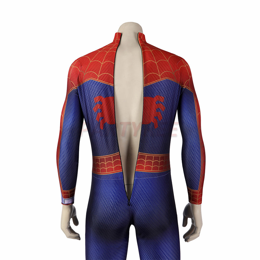 Spider-Man Across The Spider-Verse Peter Parker Cosplay Jumpsuit With Long Coat