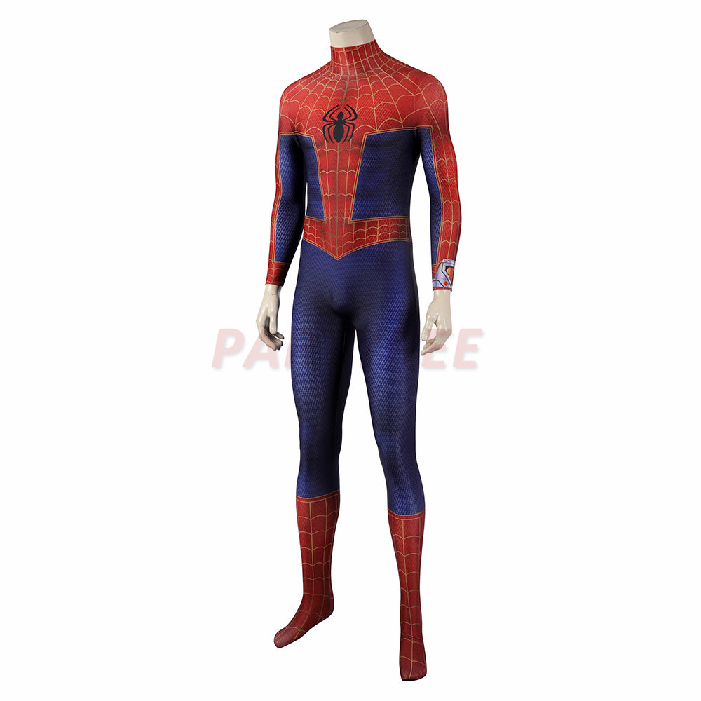 Spider-Man Across The Spider-Verse Peter Parker Cosplay Jumpsuit With Long Coat