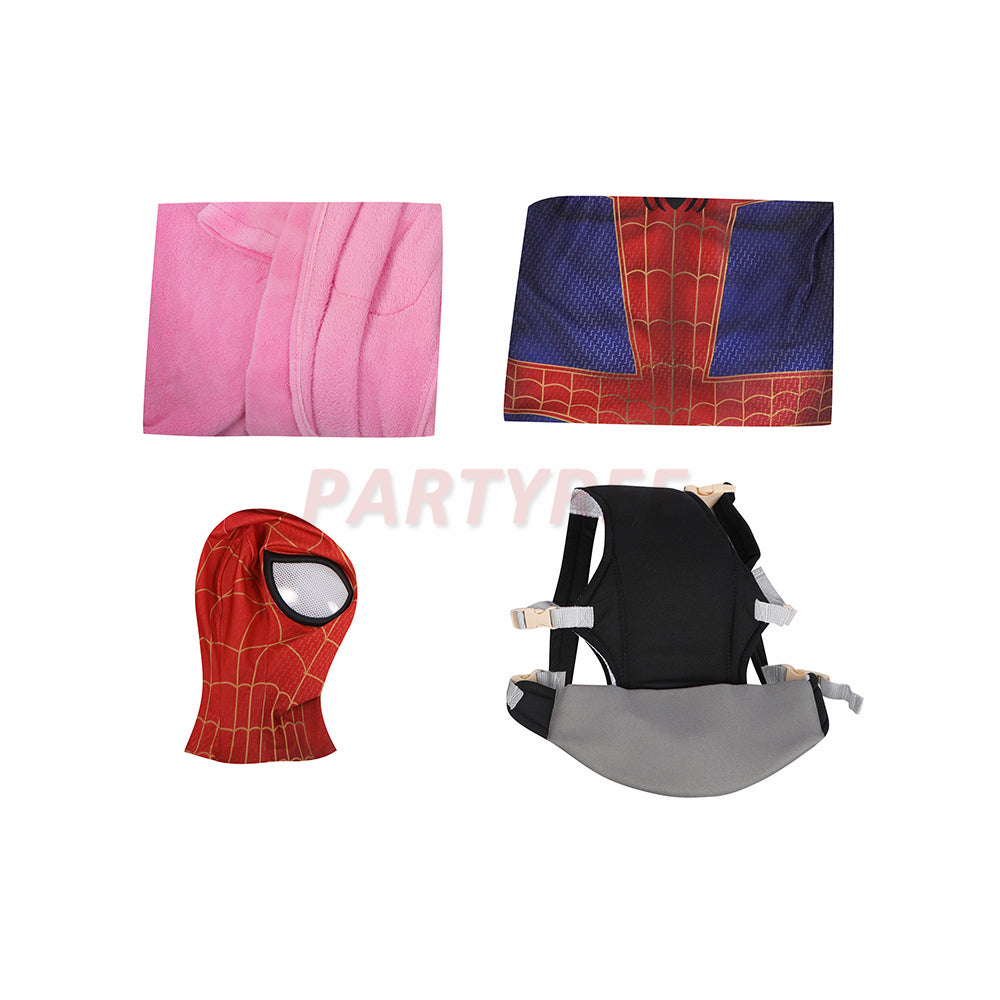 Spider-Man Across The Spider-Verse Peter Parker Cosplay Jumpsuit With Long Coat