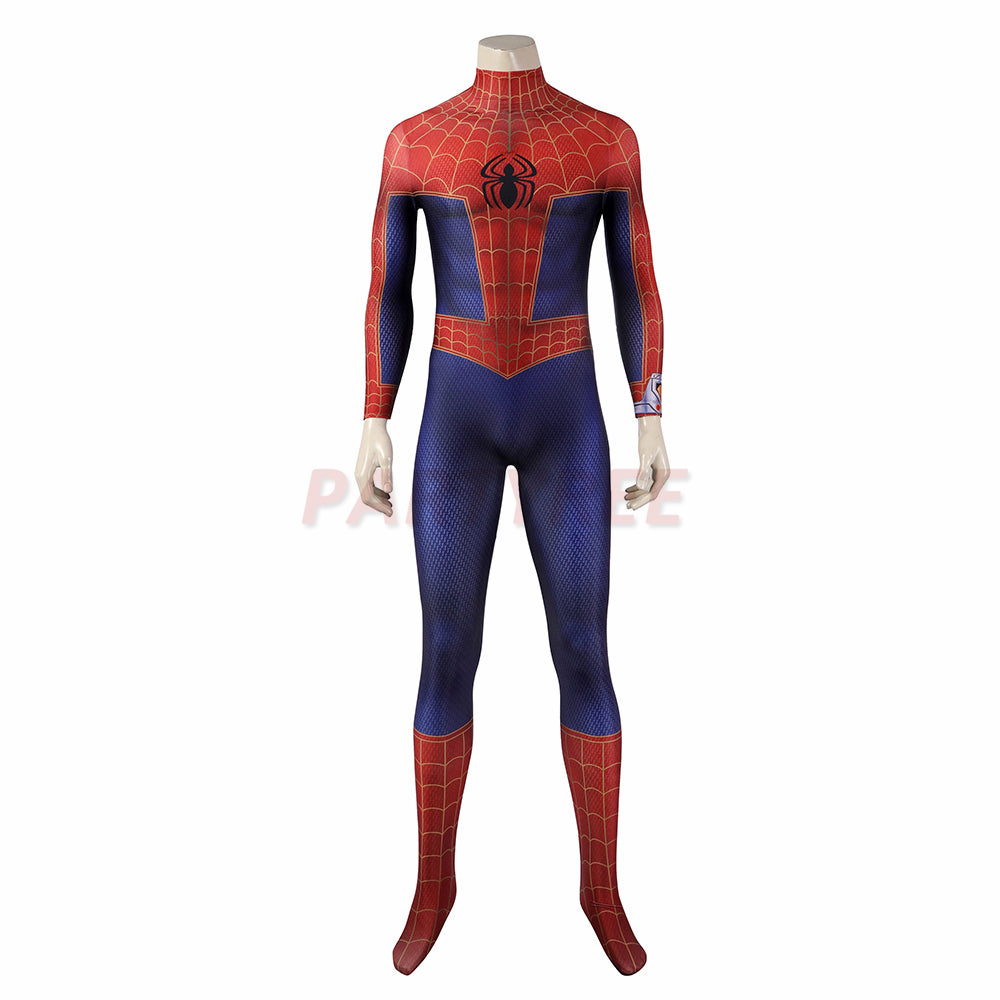 Spider-Man Across The Spider-Verse Peter Parker Cosplay Jumpsuit With Long Coat